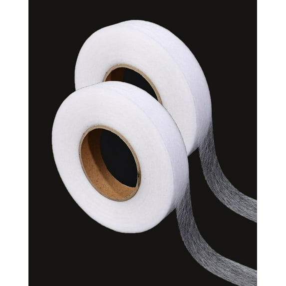 140 Yards Iron on Hemming Tape, 2 Rolls 1 inch Adhesive No Sewing Hem Tape, Stitch Witchery Tape, Iron on Tape for Hemming, Fusible Tape Adhesive Wonder Web for Curtain, Pants, Clothes, White