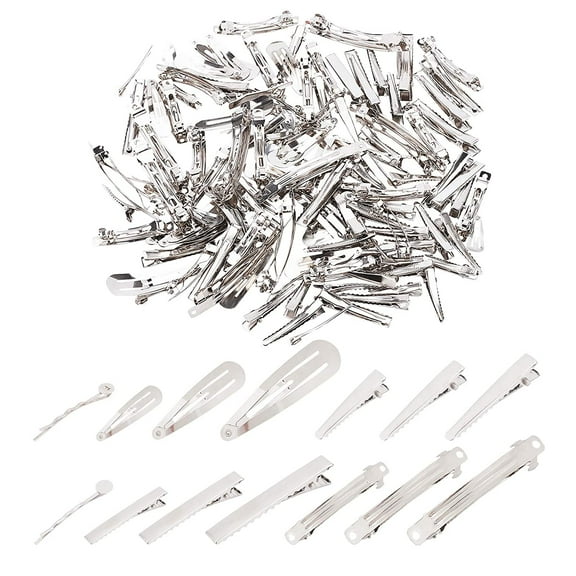 140 pcs 14 Styles Hair Clips 1~3 Inch Flat Hair Clip Bobby Pin Hair Barrette Snap Hair Clips DIY Hair Tools Accessories for Women diy