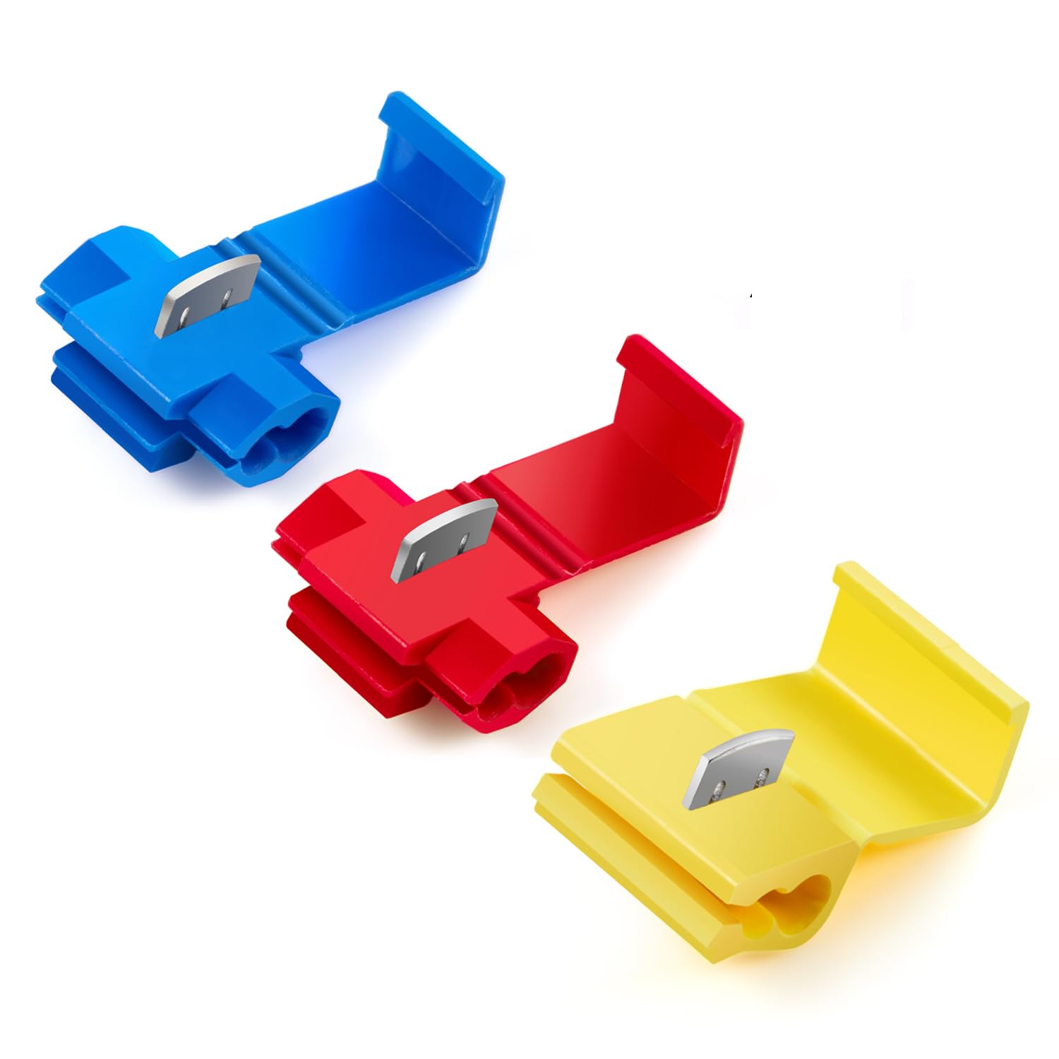 140 quick connect terminals lead-free sleeve, suitable for 22-18,16-14,12-10 gauge non-solder sleeve kit red blue yellow terminal electrical / certified self-peeling cable connector terminal crimp