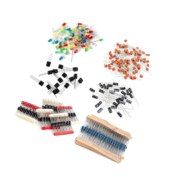 1400/1500Pcs Electronic Gift Pack Resistor Pack Electrolytic Capacitor Led Light Emitting Diode Transistor