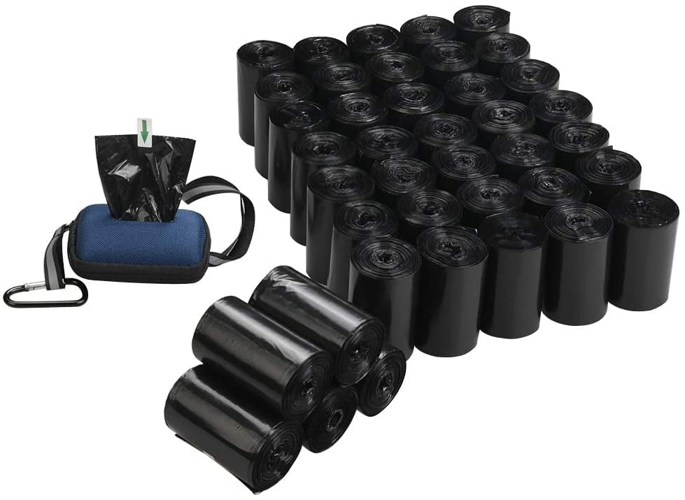 1400 Counts Dog Waste Bags, Black Pet Poop Bag with Dispenser (40 Rolls)