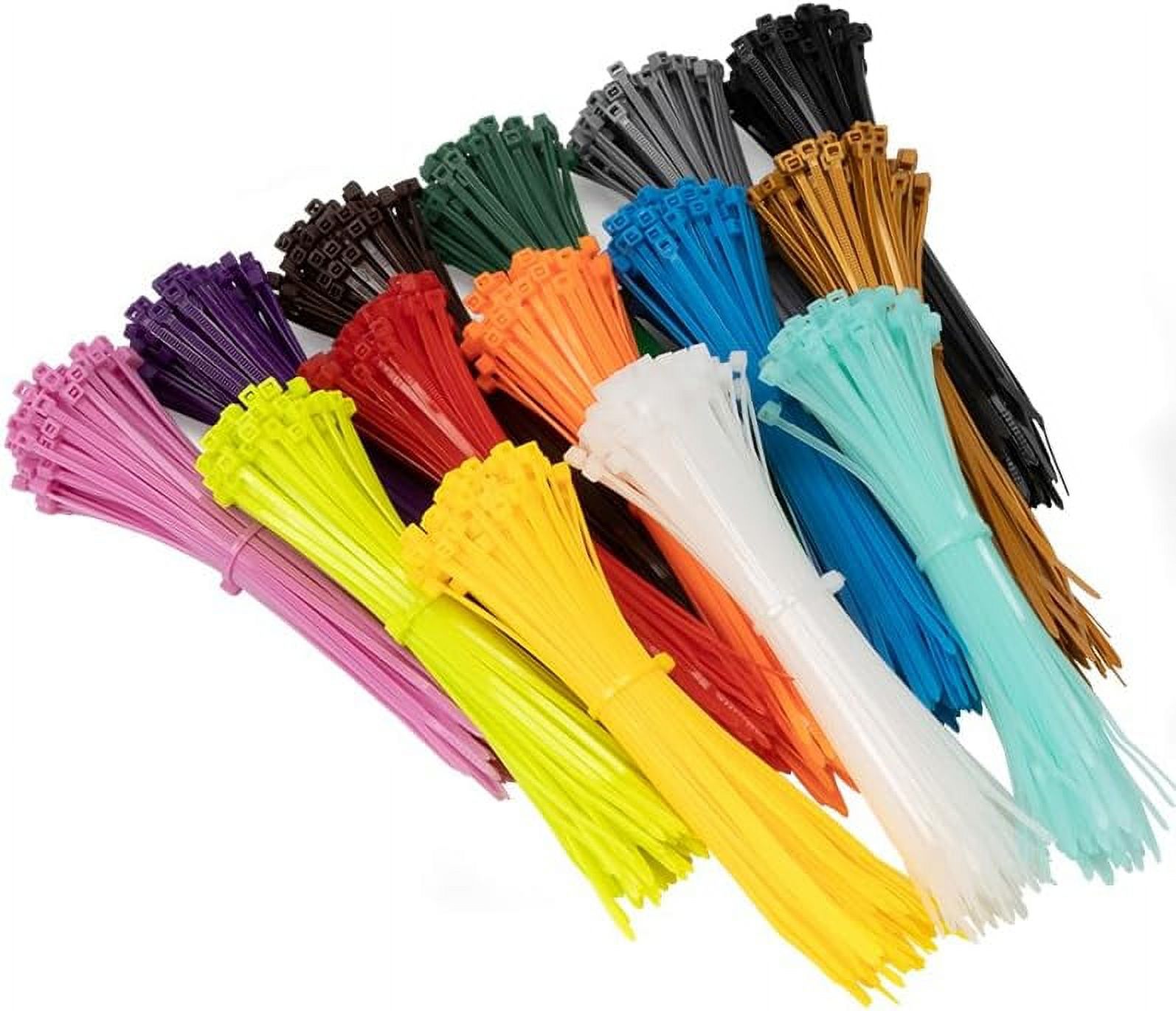 1400 PCS 2.5x100mm Colored Zip Ties MultiPurpose SelfLocking Nylon