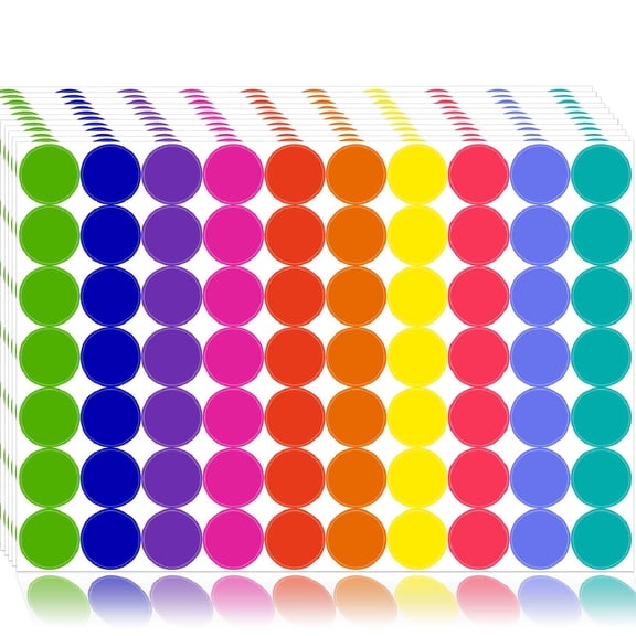 1400 PCS Color Coding Dot Stickers, Round Polka Dot Labels for Office, Classroom, Crafts, Inventory, Price Tags, Envelopes Sealing, 10 Bright Colors Multicolor