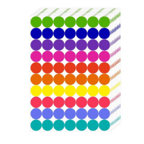 1400 PCS Color Coding Dot Stickers, Round Polka Dot Labels for Office, Classroom, Crafts, Inventory, Price Tags, Envelopes Sealing, 10 Bright Colors Multicolor