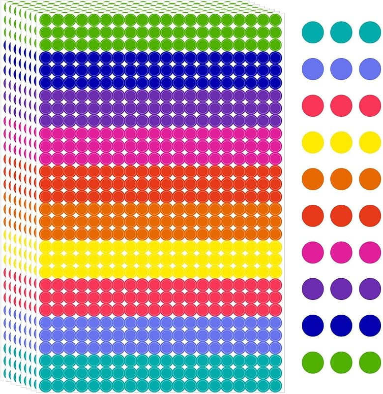 1400 PCS Colored Dot Stickers Round Color Coding Labels Classroom Must ...