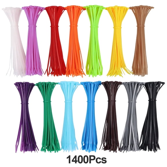1400 PCS Zip Ties,4 inch Plastic Wire Ties Assortment 14 Color Self-Locking Nylon Cable Zip Ties for Home Office Garden Garage and Workshop (Tying Length 2.8")