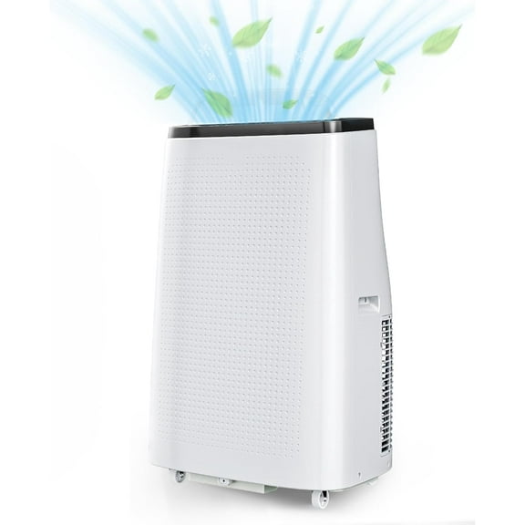 14000 BTU Portable Air Conditioner, 3-in-1 AC Unit for Rooms Up to 700 Sq. Ft., Cooling, Fan & Dehumidifier, Quiet Sleep Mode, LCD Touchscreen, Remote Control, Easy Installation Window Kit, White