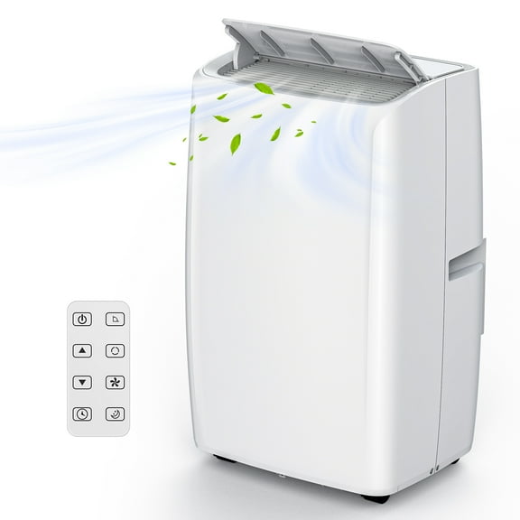 14000 BTU Portable Air Conditioner, 4 in 1 Cooling, Dehumidifier, Fan & Sleep Mode, Remote & Panel Control, 24 Hour Timer, LED Display, Complete Window Kit, Covers 750 Sq Ft