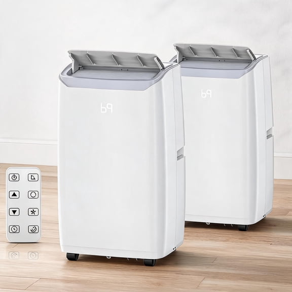 14000 BTU Portable Air Conditioner - 4-in-1 AC Unit with Cooling, Dehumidifier, Fan, Auto-Swing - 24H Timer, Remote Control, Quiet for Rooms up to 750 Sq Ft - 2-Pack