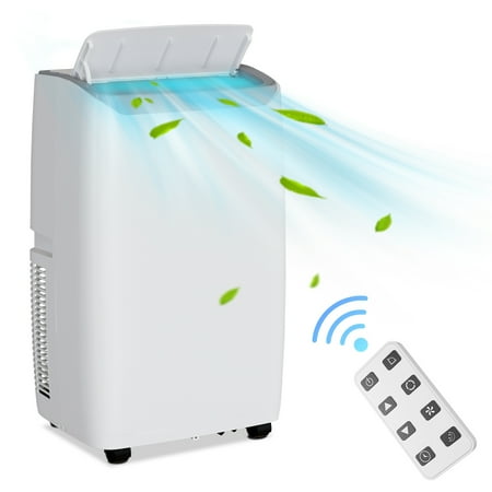 14000 BTU Portable Air Conditioner with Cooling Dehumidifier and Fan Modes for Rooms Up to 750 Sq Ft LCD Remote Control 3-Speed Operation 24-Hour Timer Window Installation Kit Washable Filter
