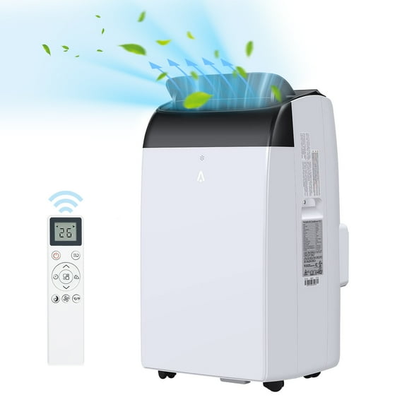 14000 BTU Portable Air Conditioner,Fast Cools 750 Sq.Ft., 3 in 1 Room Standing Air Conditioners with Remote Control & LED Display Moveable Wheels for Indoor Room,Dorms,Window Kit