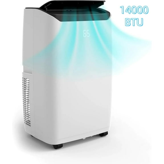 14000 BTU Portable Air Conditioner for Rooms up to 750 Sq Ft, 3-in-1 AC Unit with Fan & Dehumidifier, Quiet Floor Standing Air Conditioner with Remote, Timer & Window Kit