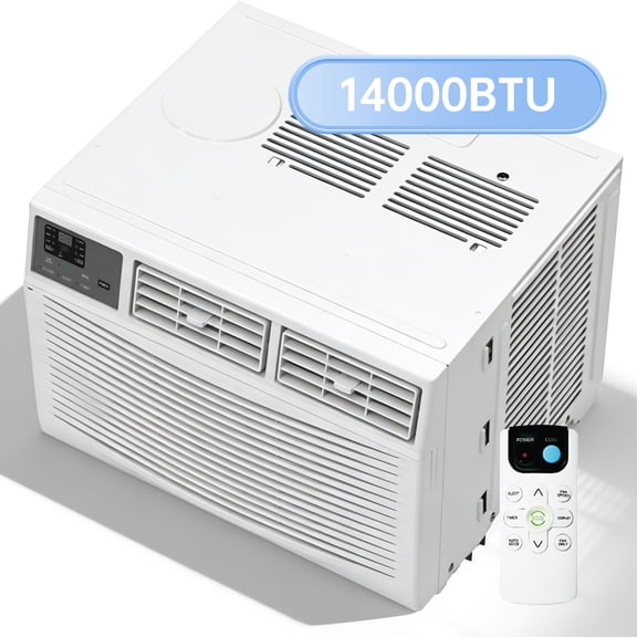 14000 BTU Window Air Conditioner with Remote 700 sq. ft. Cooling Capacity, Intelligent LED Screen, Dehumidifier & Fan Functions