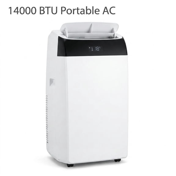 14000 Btu Air Conditioner Portable AC Unit, Cooling Up to 750 Sq.Ft, 3-In-1 Portable Air Conditioner with Cooling, Dehumidification & Fan Modes, Remote Control for Home, Office