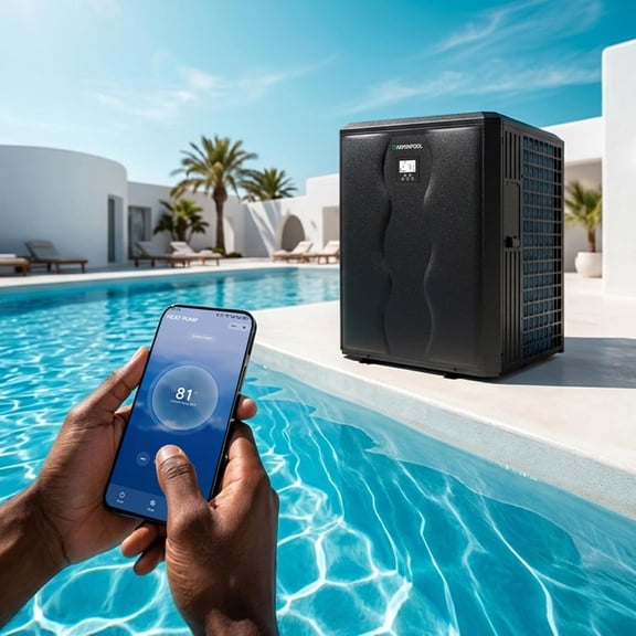 140000 BTU Electric Pool Heater, Full Inverter Pool Heat Pump for 42000 Gallons In and Above Ground Pools, Smart WiFi App, Timer, Heating and Cooling, 47dB Quiet Operation, 220V