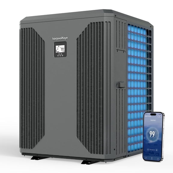 140000BTU Full Inverter Pool Heat Pump for 42000 Gallons Above Ground Pools, WiFi Capable Smart Touch Control Electric Pool Heater for Inground Pools, Timer, Heating&Cooling, 220V