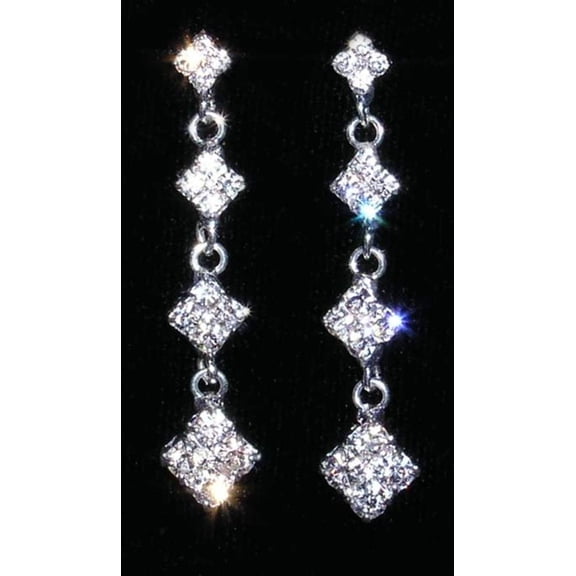 #14009 - 4 Diamond Link Drop Earrings