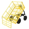 thumbnail image 1 of 1400LBS Heavy Duty Steel Garden Wagon – 3-in-1 Foldable Utility Cart with Removable Side Panels & 13in All-Terrain Tires – Outdoor Yard, Lawn, Farm, Moving Supplies, Yellow, 1 of 8