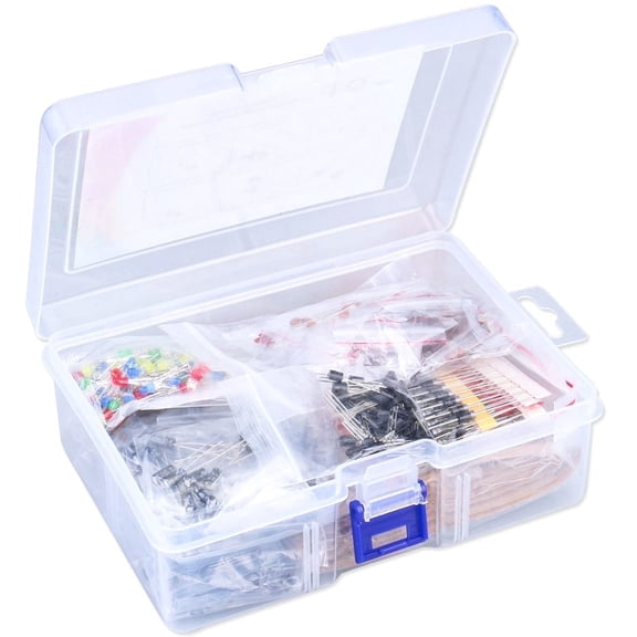 Giphtpoeet 1400Pcs Electronics Component Kit in Storage Box Complete Starter Set with Metal Film Resistors for Arduino DIY Projects & Beginners