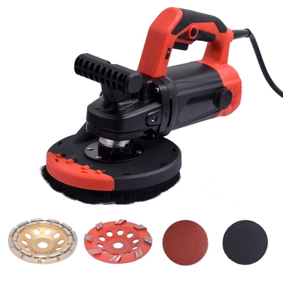 1400W Angle Grinder with Vacuum-Compatible Dust Cover & 3 Grinding Wheel for Workshop Operations