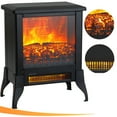 1400W Electric Fireplace Heater, 14" Freestanding Fireplace Stove, Portable Space Heater with