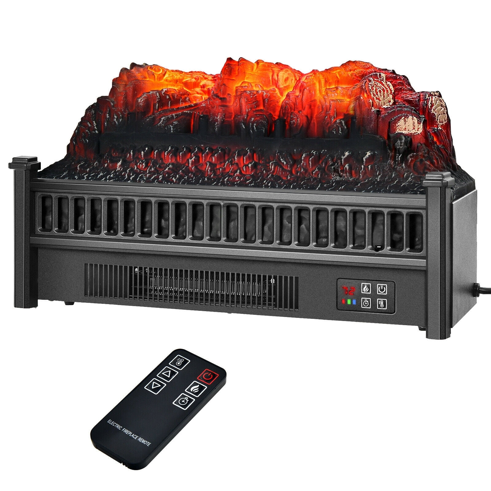1400W Electric Fireplace Log Heater with Adjustable Flame Brightness
