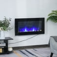 thumbnail image 1 of 36" 1500W Wall Mounted Electric Fireplace, with Realistic Flame Effect, 7 Color Backlight & Side Lights, Overheat Protection, 750W/1500W Heater for 215 Sq.Ft, Black, 1 of 9