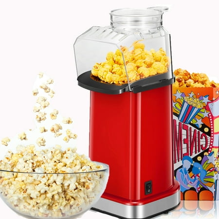 1400W Hot Air Popcorn Popper, 18cups Popcorn Maker with Measure Cup, Fat-Free