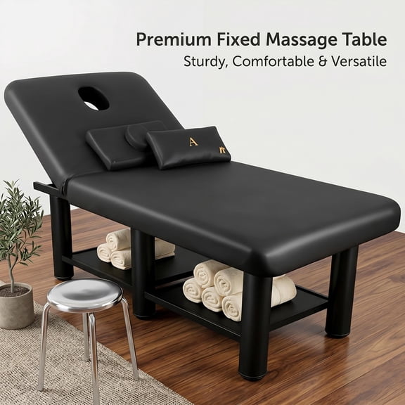1400lbs Professional Massage Bed | 75 Inch Adjustable Spa Bed | Waterproof Leather Massage Table | Foldable Metal Frame Bed with Face Hole Design for Tattoo, Facial