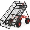 thumbnail image 1 of 1400lbs Steel Garden Dump Cart, Heavy Duty Yard Dump Utility Wagon w Removable Mesh Sides, Utility Metal Wagon w 180° Rotating Handle, 10-Inch Wheels Perfect for Garden, Farm, Yard, 1 of 6