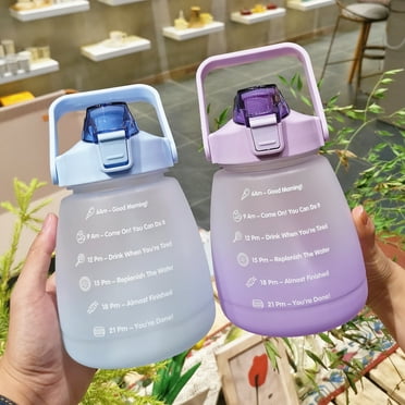 1400ml Water Bottle Time Marker Large Capacity Silicone Reminding Sturdy Drink Flask for Home