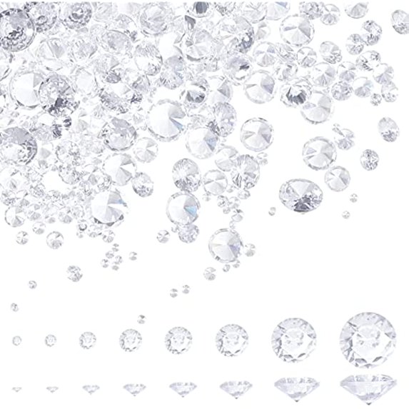 1400pcs Clear Cubic Zirconia Stone 8 Sizes Grade A Faceted CZ Diamante Rhinestone Gems