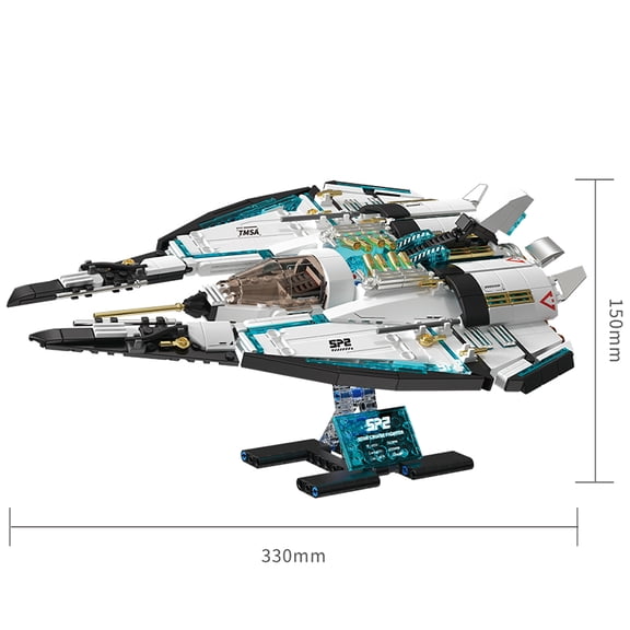 1400pcs Galaxy Starship Building Block Set, Space Wars Starfighter Model Kits with Light, STEM Toy Gift for Kids Adults Boy Girl