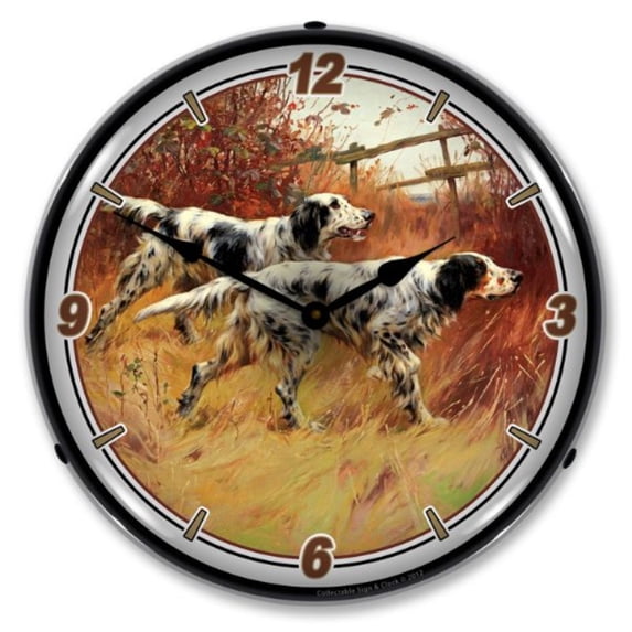 1405505 English Setters clock - Made in USA