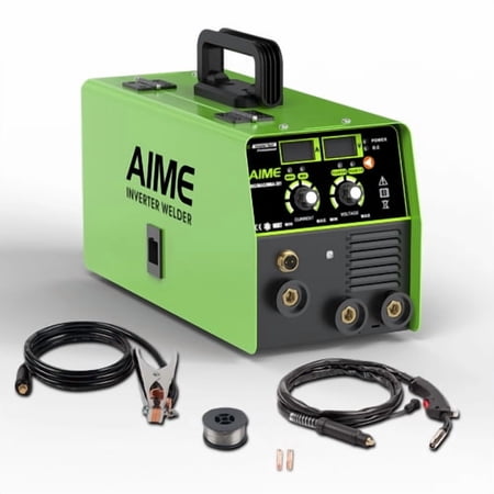 140A 3 in 1 MIG welder, solid core wire, MIG/Lift TIG/stick welding equipment 10 portable IGBT inverter with synergic control, LED display