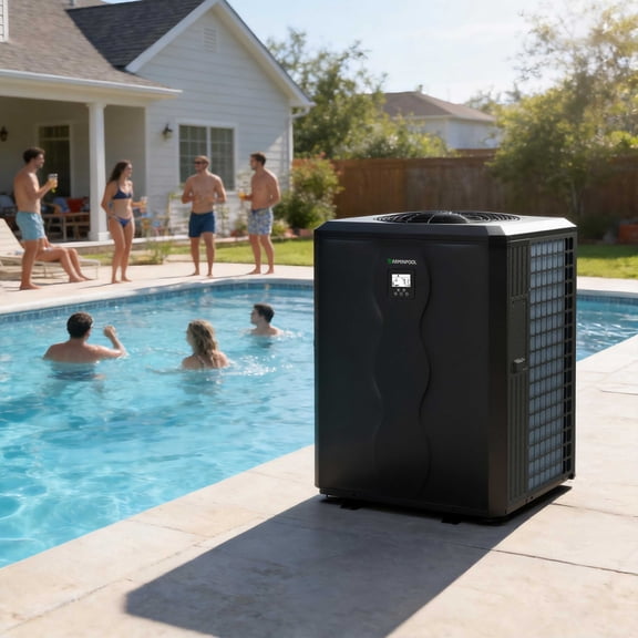 140K BTU Top Discharge Inverter Swimming Pool Heat Pump, Electric Pool Heater for Above Ground and Inground Pool, WiFi Capable Timer, Heating and Cooling Pool Heater for 42000 Gallons