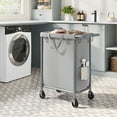 thumbnail image 1 of 140L Laundry Sorter 2-Section Laundry Basket with Wheels Rolling Laundry Hamper with Removable Liner Dove Grey, 1 of 6