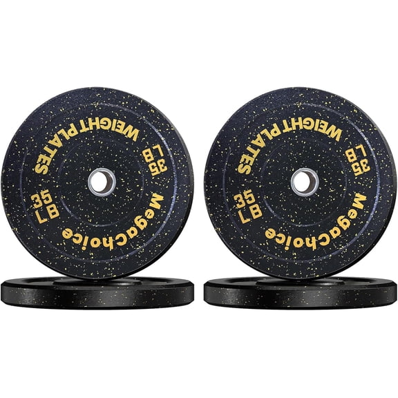 140LB Bumper Plates - 2-Inch Rubber Weight Plates for Precision Strength Training, Multiple Options Weights for Barbell, Gym Barbell Weight Set for Home & Commercial Use, 35LB*4