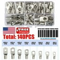 thumbnail image 1 of 140PCS Bare Copper Lugs Ring Terminals SC Electrical Wire Crimp Connectors Kit, 1 of 9