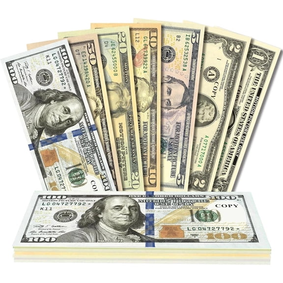 140PCS Prop Money for Adult Kids Girls Boys Birthday Party, Develops Early Math Skills, for Movie Photo Props