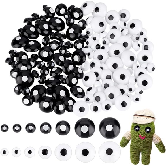 140Pcs 14 Styles Resin Craft Eyes Sew on Eyes Mushroom Shape Mixed Color 9~20mm 10pcs/style creative