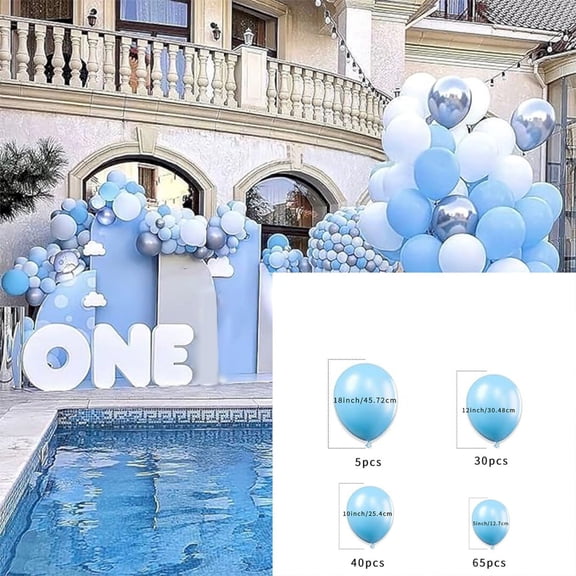 140Pcs Assorted Size Balloon Garland Kit, Happy Birthday Balloons, Party Balloons, Thickened Round Balloons, Latex Balloon Arch Set for Birthday, Party & Wedding Decor