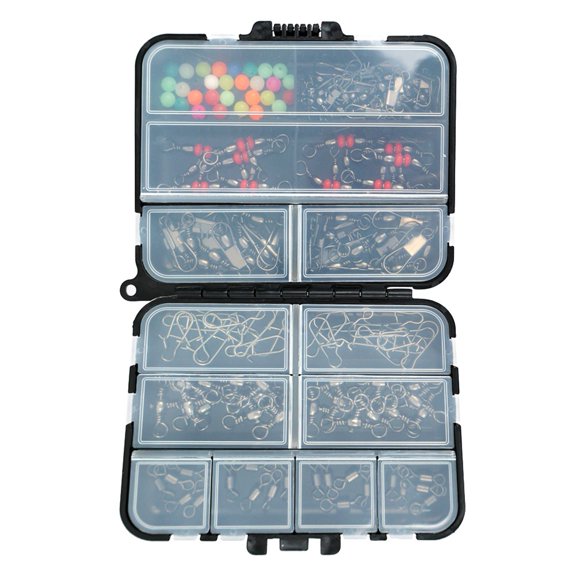 140Pcs Fishing Tools Accessories Kit Pins Center Pass Swivels Snap Swivels Beads