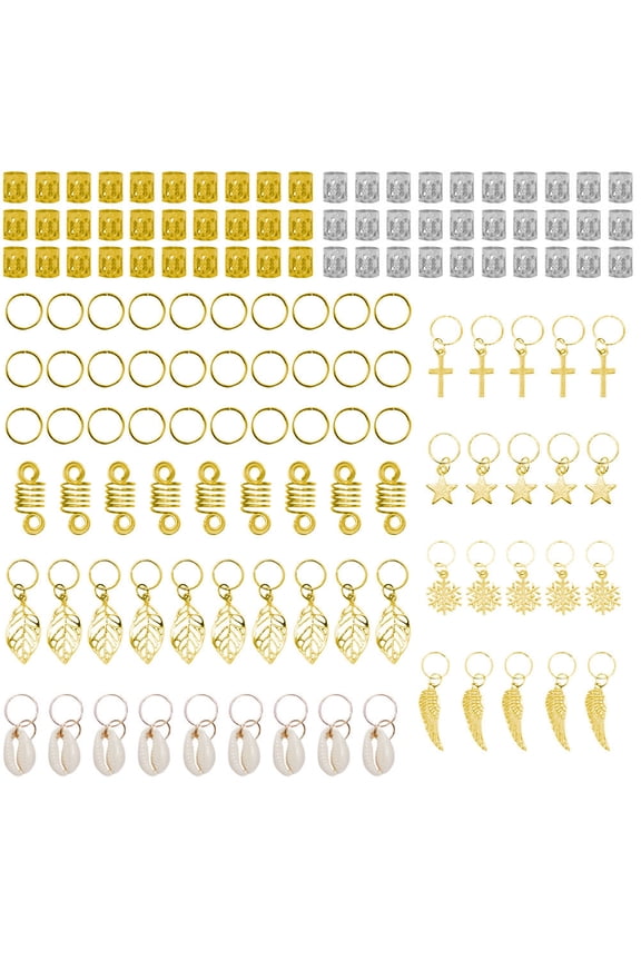 140Pcs Hollow Out Dreadlocks Metal Hair Cuffs Assorted Color Lightweight Hair Accessories