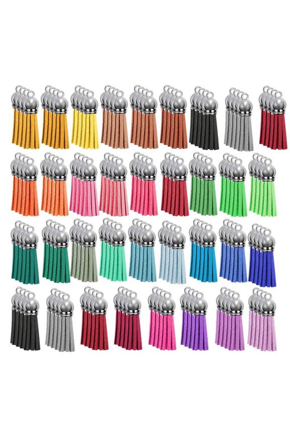 140Pcs Keychain Set for DIY Leather Pendants Keychain Acrylic Jewelry Accessories