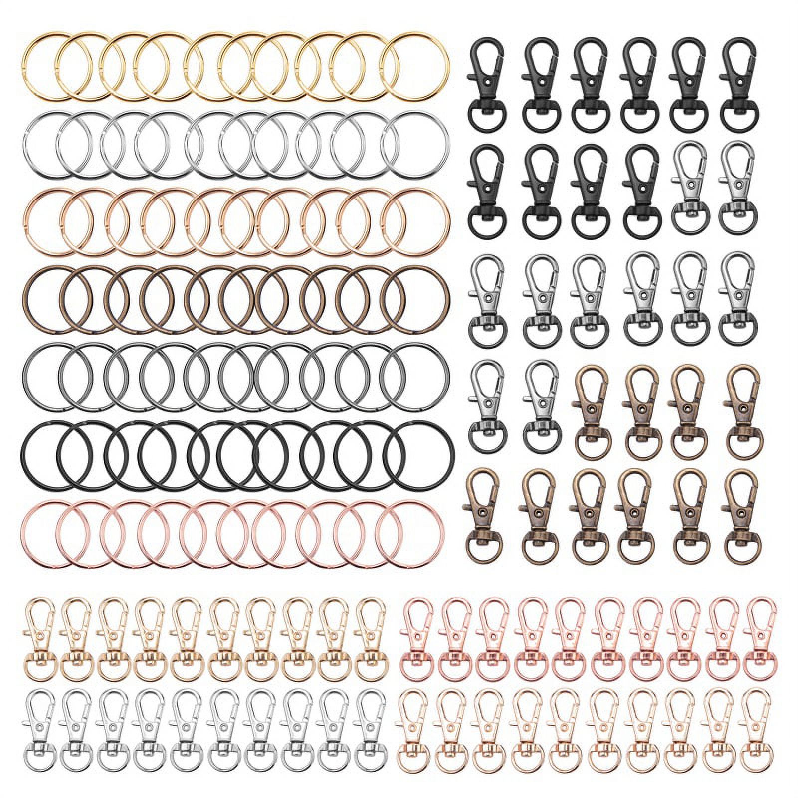 140Pcs Keyrings Carabiner Keyring Swivel Snap Hook Lobster Clasp Key Chain Clip Keyring for