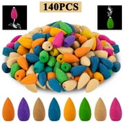 140Pcs Natural Backflow Incense Cones Pagoda Household Incense Cone Indoor Aromatherapy Natural Scents Sandalwood Eaglewood Rose Tulip Jasmine Lavender Mixed Fragrance