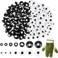 thumbnail image 1 of 140Pcs Resin Safety Eyes 7 Size Black White Wiggle Eyes Craft Eyes Crochet Eyes Kawaii Eyes Mushroom Shape Sew on Eyes, 1 of 5