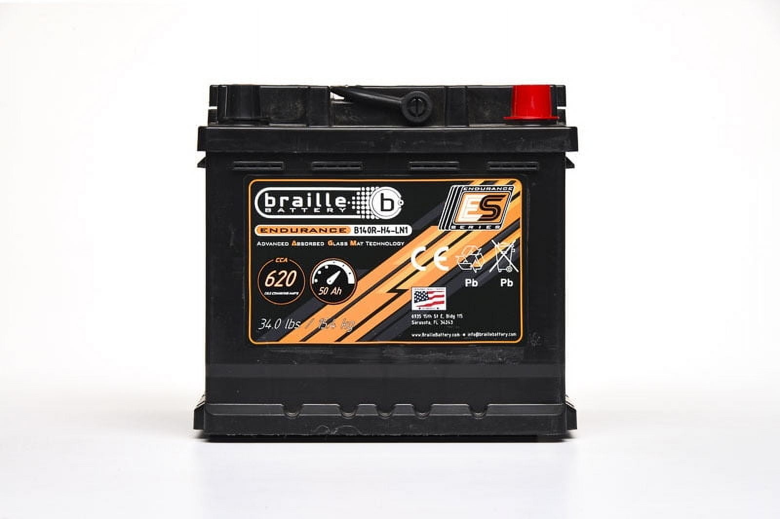Braille 140R-H4-LN1 Endurance AGM Battery 620 CCA Braille 140R-H4-LN1 Endurance AGM Battery 620 CCA