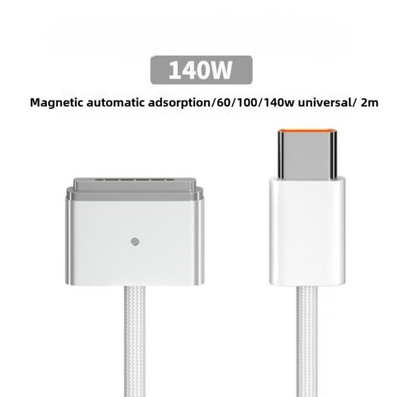 140W Magnetic USB-C Charger Cable ， Fast Charging Cord for Laptops,6.6ft  Braided Cable.